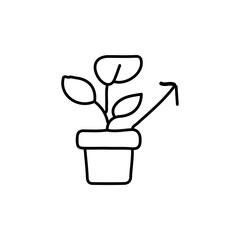 vector illustration of growth icon element with outline style	
