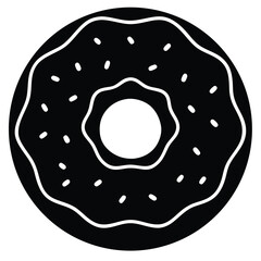 donut silhouette vector illustration
