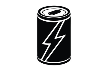 energy drink can silhouette vector illustration