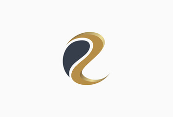 Elegant Initial Letter E Logo Design Template in Gold Color