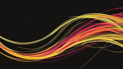 Abstract Colorful Lines Graphic Design on black background