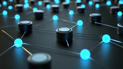 Abstract Network System Design on black background