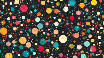 Colorful Circle Pattern Design on black background