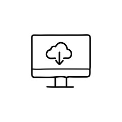 vector illustration of computing icon element with one line style	
