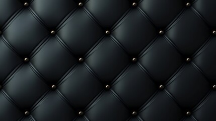Luxurious Black Leather Upholstery Pattern on black background
