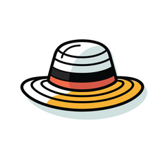 Colorful Summer Hats with Flowers and Ribbons Vector
