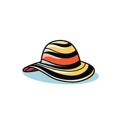 Colorful Summer Hats with Flowers and Ribbons Vector