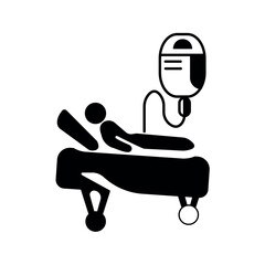Medical patient treatment icon.	