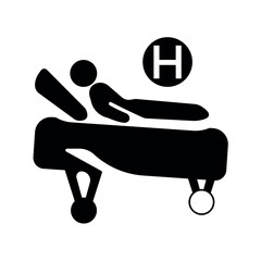 Medical patient treatment icon.	