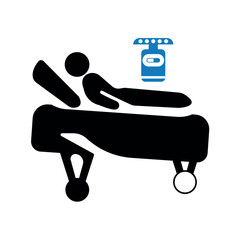 Medical patient treatment icon.	