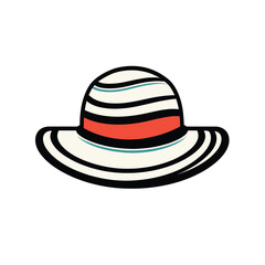 Colorful Summer Hats with Flowers and Ribbons Vector