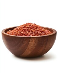 Red grains in wooden bowl (1)