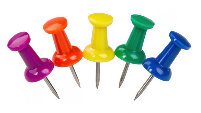 Vibrant Rainbow Push Pins Colorful Office Supplies for Organization and Creativity
