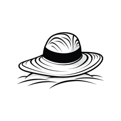 Stylish Beach Hats and Headwear Vector Set
