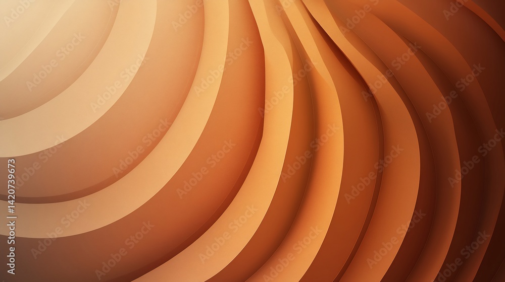 Aufkleber abstract background with curved orange shapes and gradient light effect
