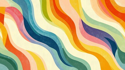 Retro style, textured colorful waves for creative backgrounds and design elements