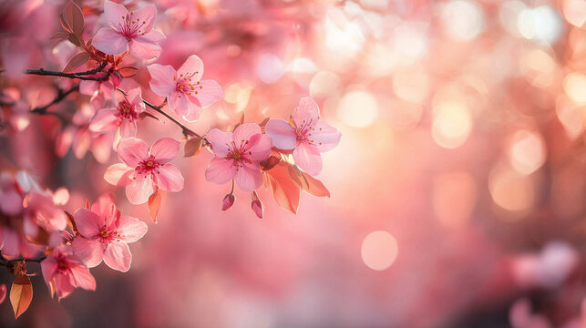 Sunlit garden trees with soft bokeh, a serene escape into nature's warmth.