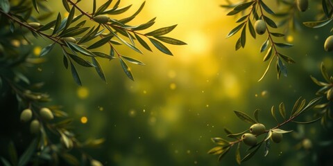 Golden Hour Olive Branch Nature Plants Food Agriculture