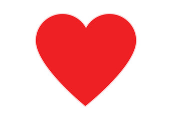 red heart on white background