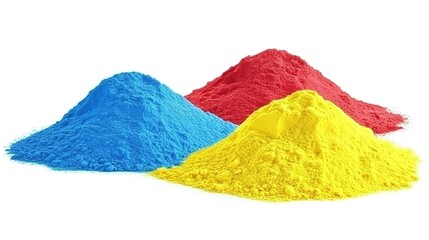 Colorful powder burst in vibrant red, blue, and yellow, symbolizing energy and creativity