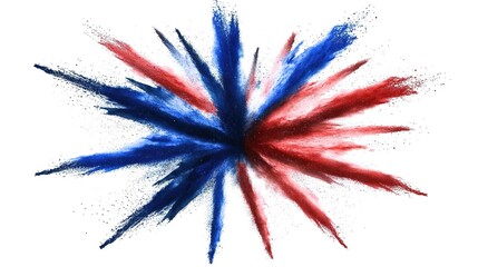 Colorful powder burst in vibrant red, blue, and yellow, symbolizing energy and creativity