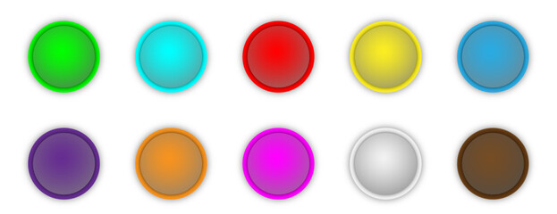 Icon set with gradient and 3d shape | Button set with white background luxury model for presentation, web, signal, business, decoration | Creative ten Circular abstract vector shape