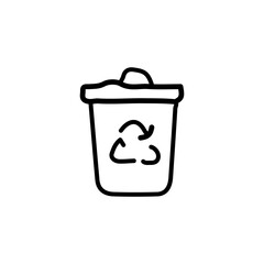 vector illustration of recycle theme element with one line style	
