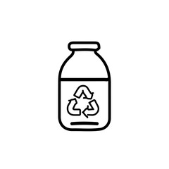 vector illustration of recycle theme element with one line style	
