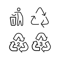 vector illustration of recycle theme element with one line style	
