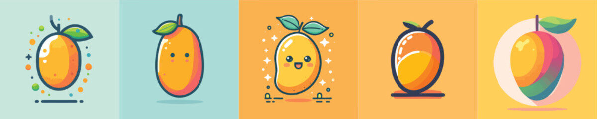 Modern mango fruit vector design collection