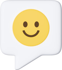 3D 미소 얼굴 말풍선