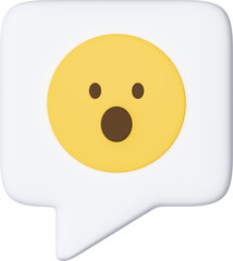 Fototapeta premium 3D 놀란 얼굴 말풍선