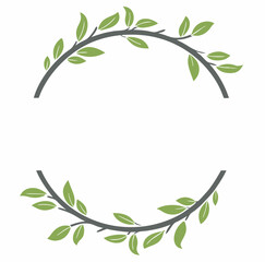 Circle leaves, lily, valley plant and flower