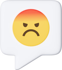 Fototapeta premium 3D 화난 얼굴 말풍선