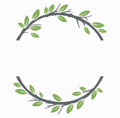 Circle leaves, lily, valley plant and flower