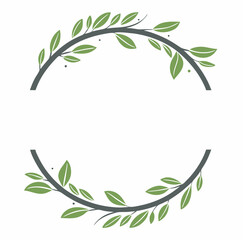 Circle leaves, lily, valley plant and flower