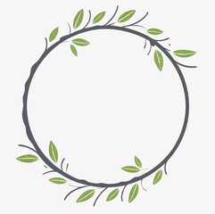 Circle leaves, lily, valley plant and flower