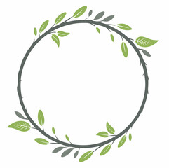 Circle leaves, lily, valley plant and flower