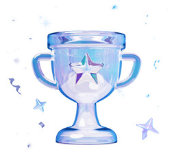 Glass Hologram Trophy 3D Graphic