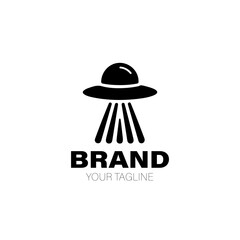 UFO Logo. UFO Logo Design. UFO Logo Brand. UFO Logo Vector Design Isolated on White Background