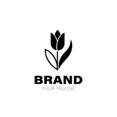 Tulip Logo. Tulip Logo Design. Tulip Logo Brand. Tulip Logo Vector Design Isolated on White Background