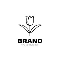 Tulip Logo. Tulip Logo Design. Tulip Logo Brand. Tulip Logo Vector Design Isolated on White Background