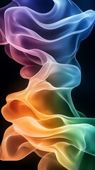 Naklejka premium a rainbow colored smoke trail