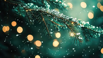 Delicate snowflakes descending in winter, capturing the essence of a serene holiday moment