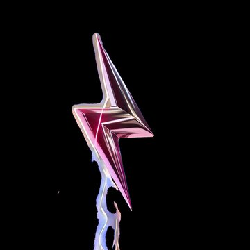 Silver lightning icon animation isolated asset, transparent 4K video, alpha channel, ProRes 4444