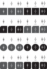 Toilet, Rest room, Icon, Sign, Pictogram, Line style, infographic 