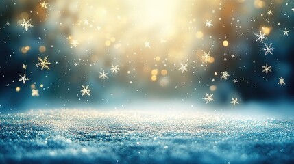 Delicate snowflakes descending in winter, capturing the essence of a serene holiday moment