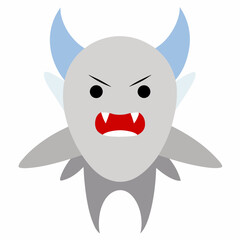 Evil Tooth Fairy Cartoon Character Vector Illustration with Simple Gradients and Dark Humor Style