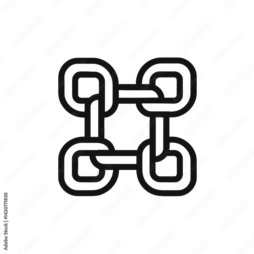 Aufkleber minimalist blockchain icon on a transparent background