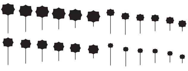 Bracket Frame Cake Topper Shape Template Set, Cake Topper Vector for Birthdays Weddings Baby Showers Bridal Parties and Events. Black Frame Shapes, Blank Sign Shapes